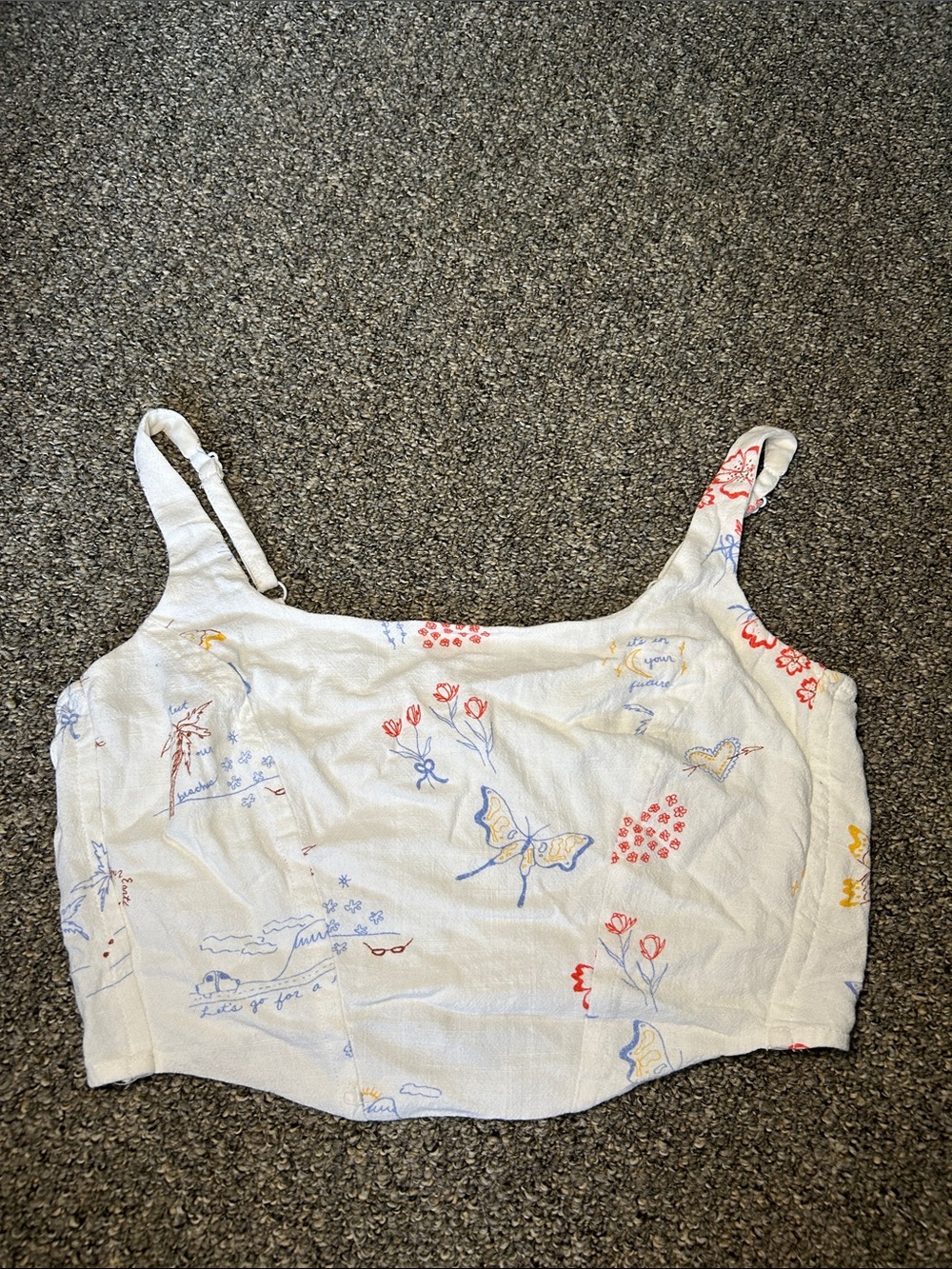 White Cropped Tank Top